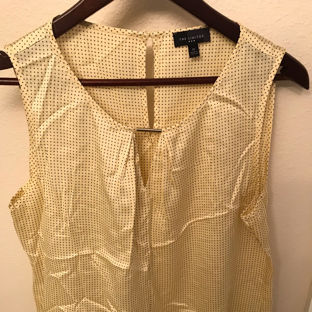 Yellow and blue polka dot dress shirt